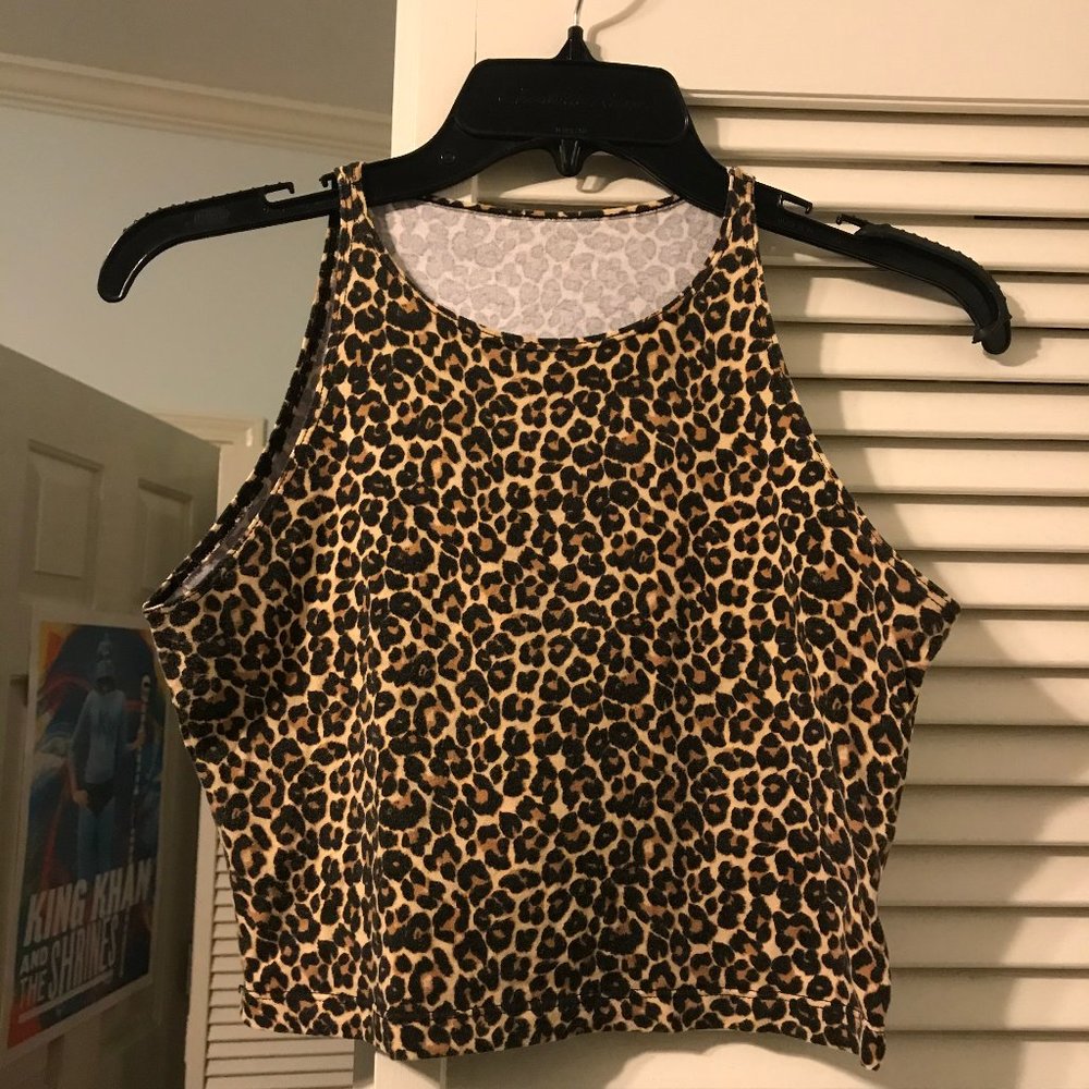 American Apparel leopard print crop size L